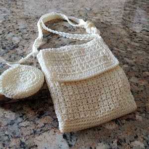 Crocheted Purse with Zipper and Attached Coin Purse